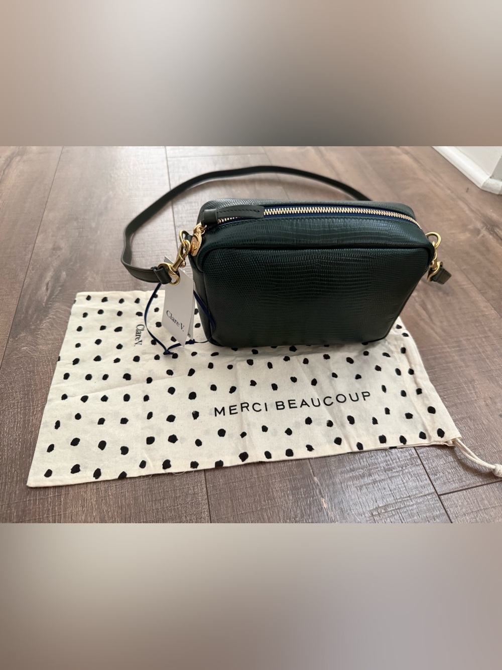 Clare V. Midi Sac Lizard Embossed Leather Crossbody - Picture 9 of 12